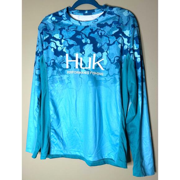 HUK Men's Icon X Camo Fade Long Sleeve Shirt Performance Fishing Top Size Medium - Picture 1 of 6